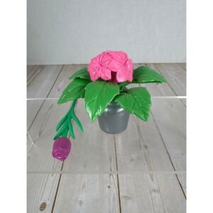 Vtg Mattel Barbie Potted Plants Pink Flowers Purple Tulip Dollhouse Accessories